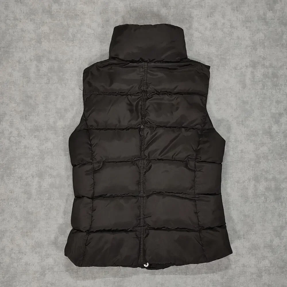 J.Crew Black Down Filled Puffer Vest Women's XS Full Zip Style 96077